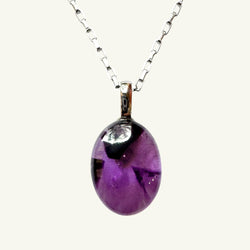 Collana ametista ovale 26x19 mm Sharifa Crystals