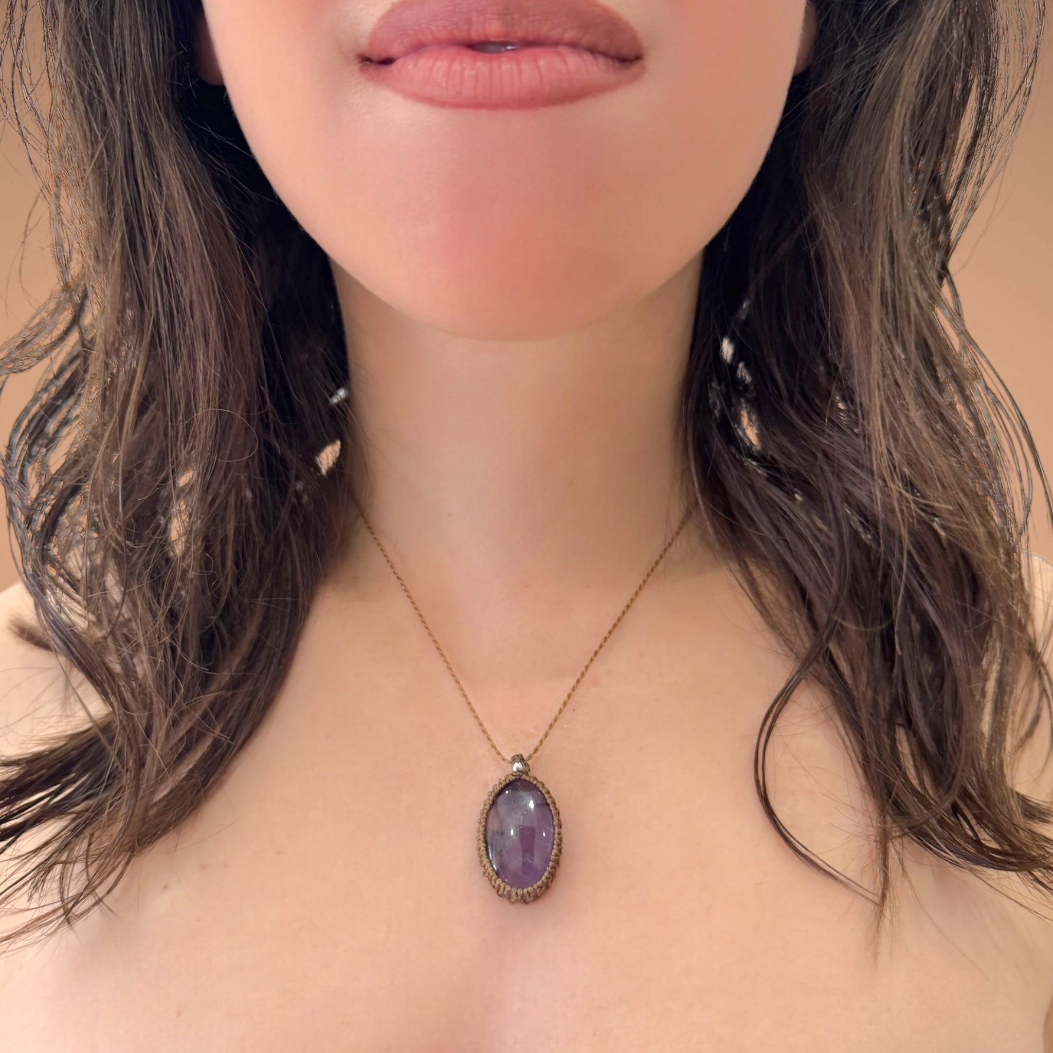 Collana ametista 24x18mm Sharifa Crystals