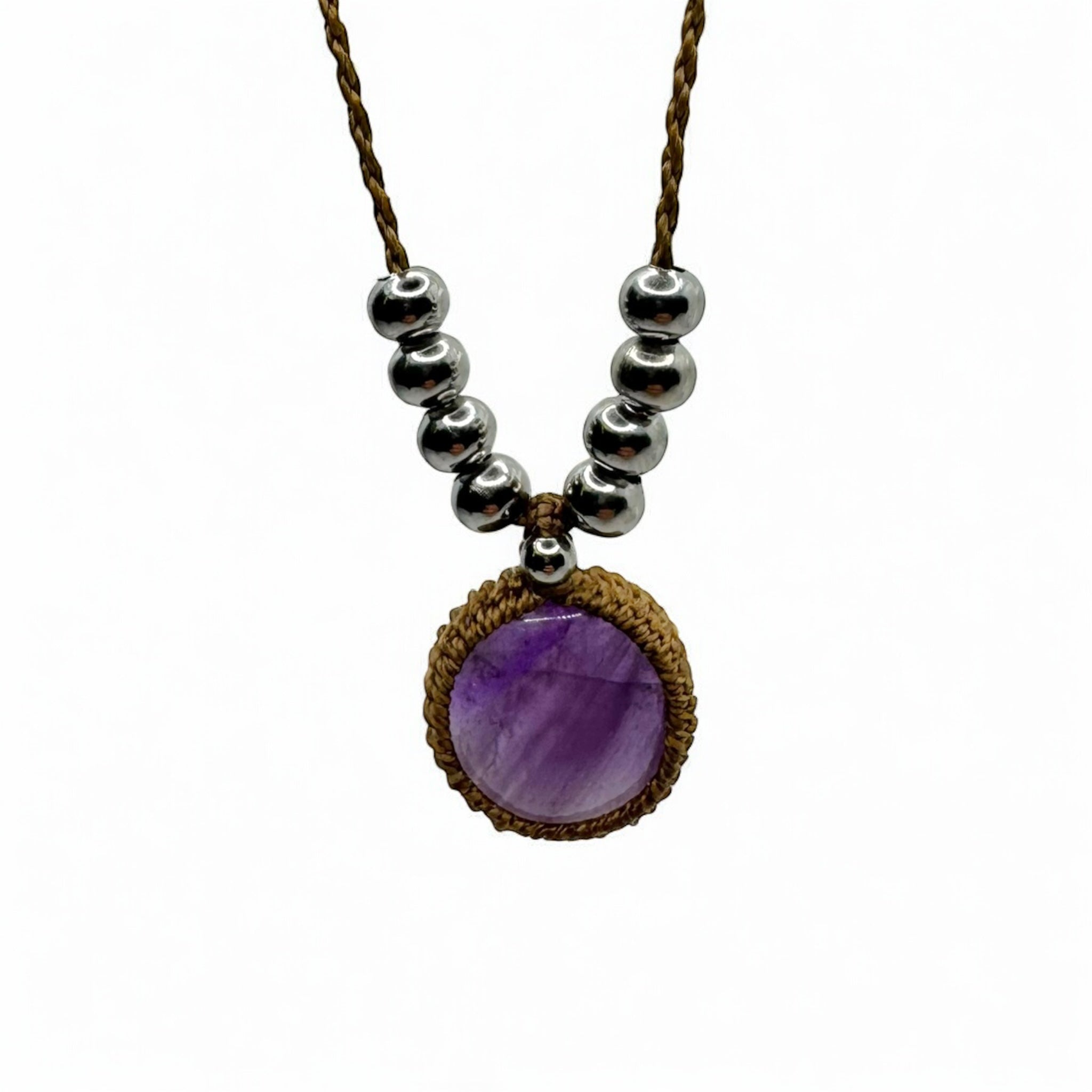 Collana ametista 20x20mm Sharifa Crystals