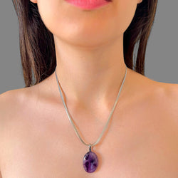 Collana ametista 29x21 mm Sharifa Crystals