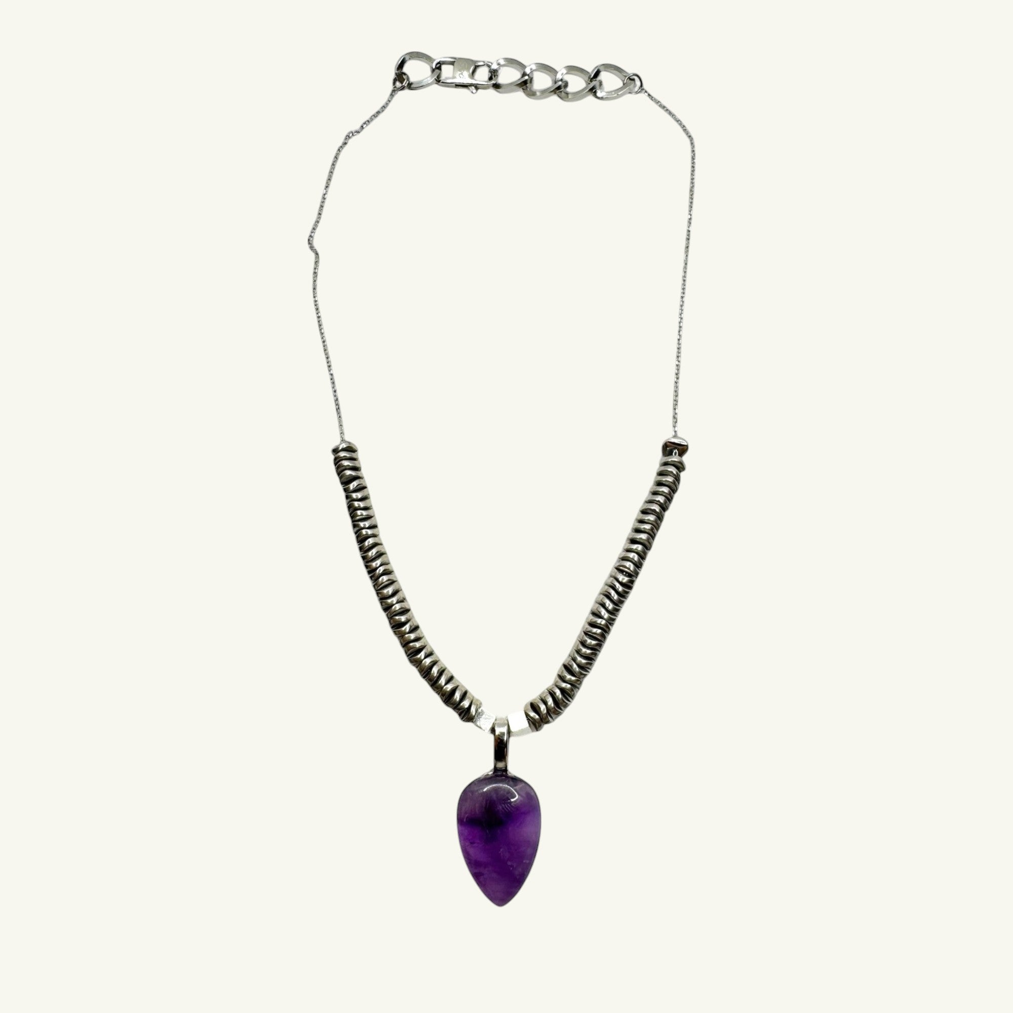 Collana ametista goccia 25x17mm Sharifa Crystals