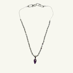 Collana ametista goccia 12x7 mm Sharifa Crystals