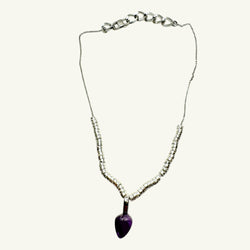 Collana ametista goccia 12x10mm Sharifa Crystals