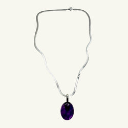 Collana ametista ovale 25x19 mm Sharifa Crystals