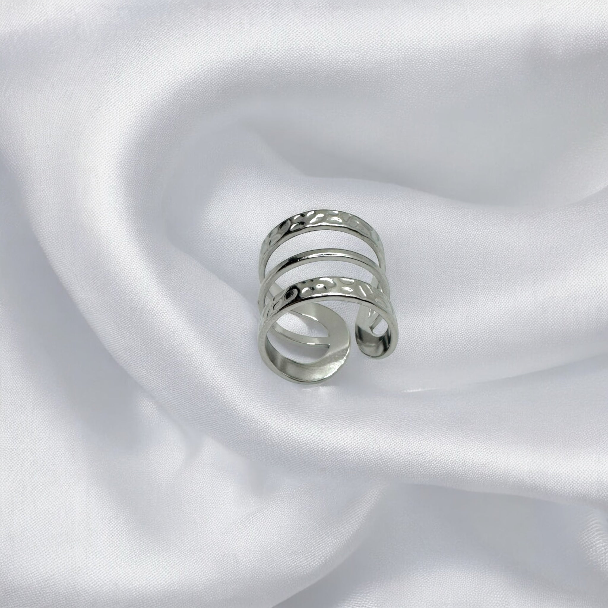 Anello arco silver regolabile Sharifa Crystals