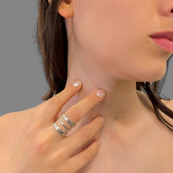 Anello arco silver regolabile Sharifa Crystals