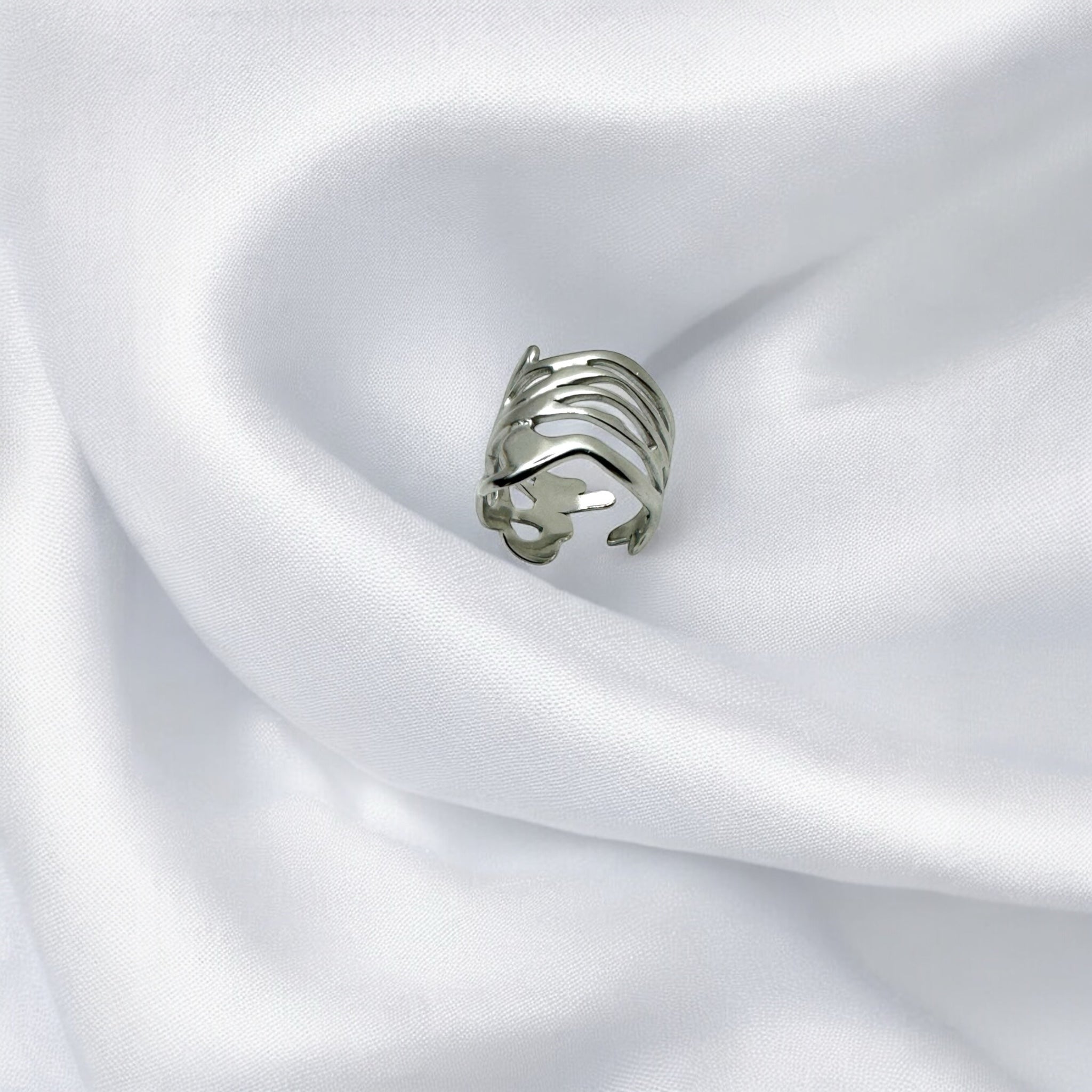 Anello aster silver regolabile Sharifa Crystals