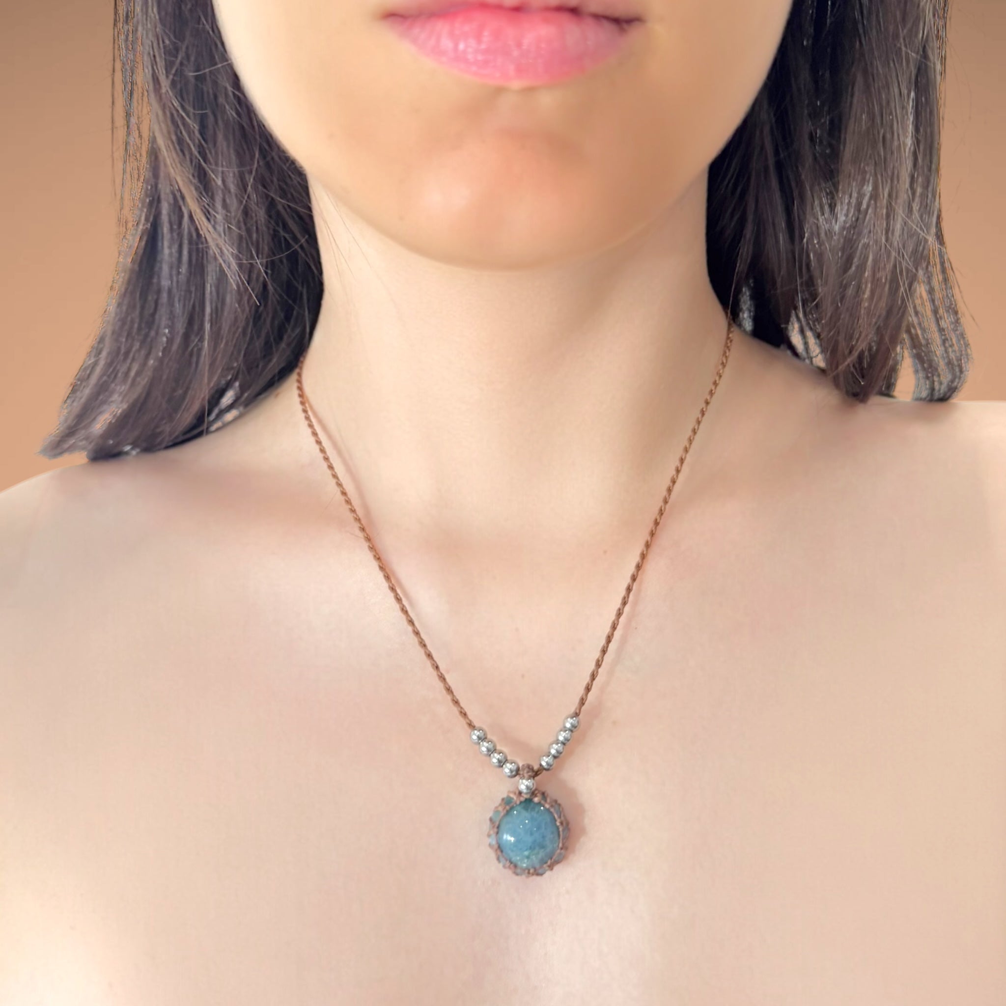 Collana avventurina 17x17mm Sharifa Crystals