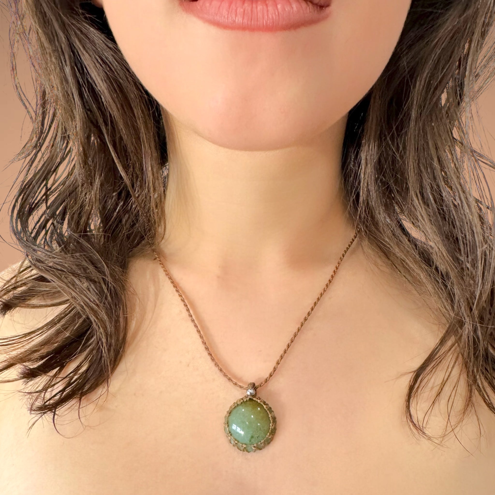 Collana avventurina 20x20mm Sharifa Crystals