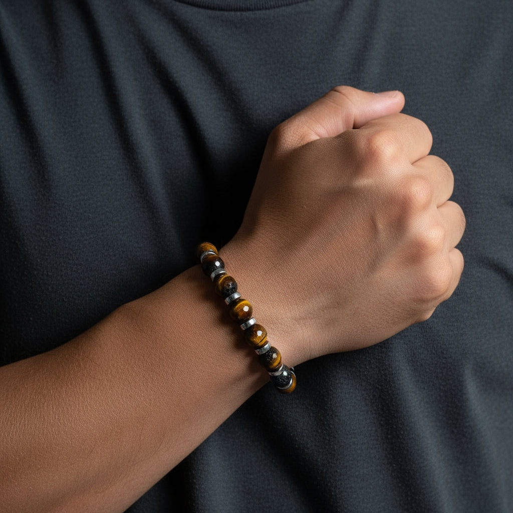 bracciale occhio di tigre sfaccettata sharifacrystals