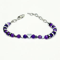 Bracciale Ametista sfaccettata con cuore Sharifa Crystals