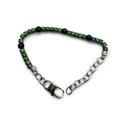 Bracciale Ematite Verde e sfere Nere – Eleganza e Stile sobrio Sharifa Crystals