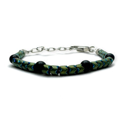 Bracciale Ematite Verde e sfere Nere – Eleganza e Stile sobrio Sharifa Crystals