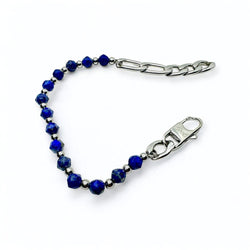 Bracciale Lapislazzuli Sfaccettato – Acciaio Inox Sharifa Crystals