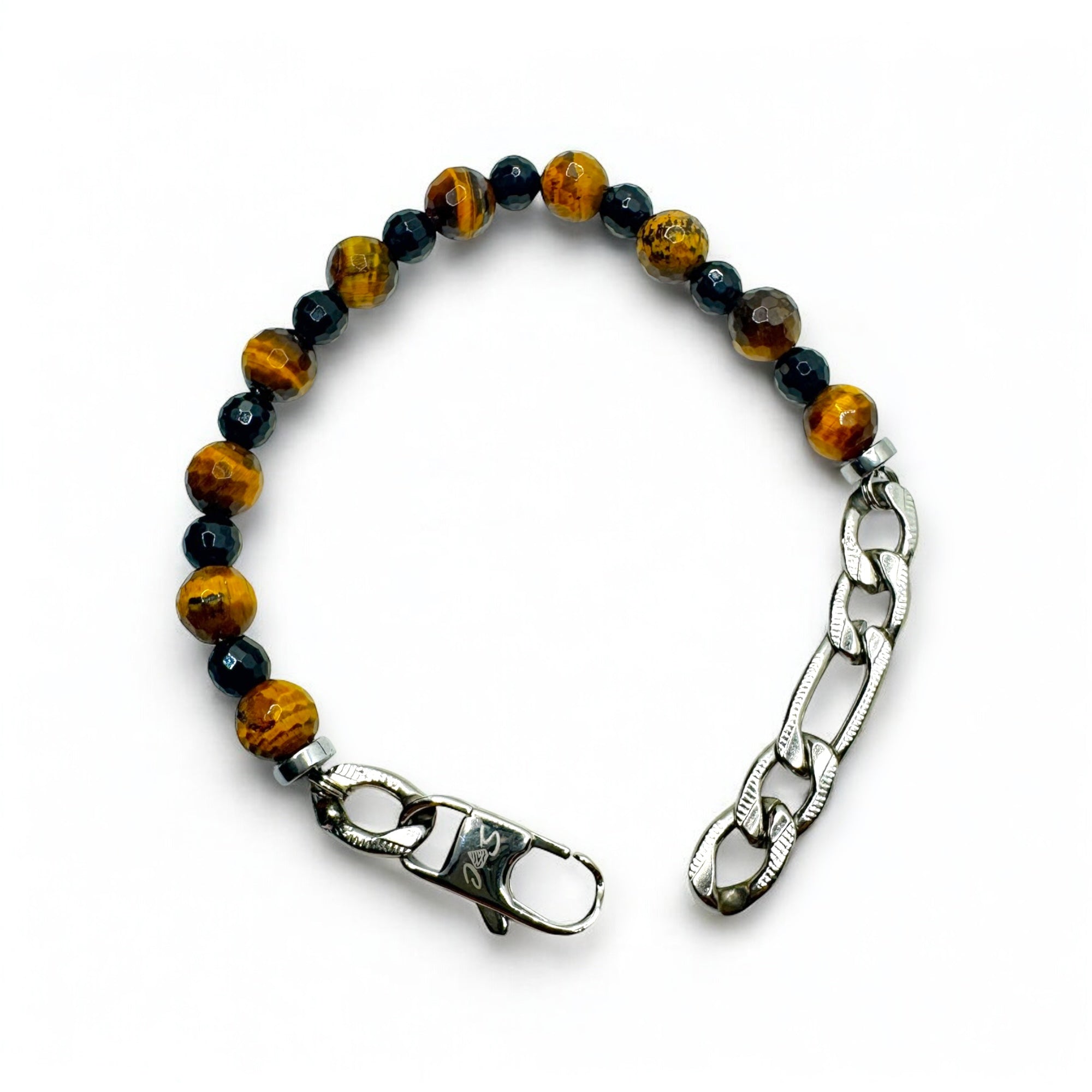 Bracciale in Occhio di Tigre e Onice Sfaccettato Sharifa Crystals