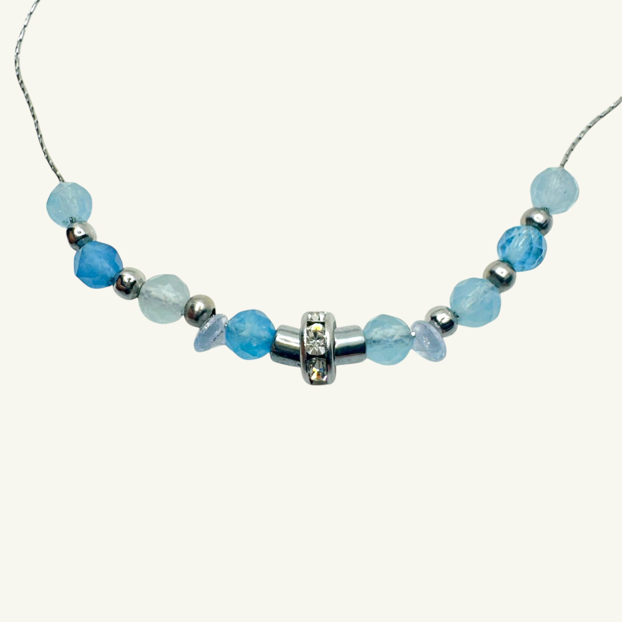 Choker acquamarina Sharifa Crystals