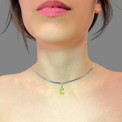 Collana quarzo citrino sfaccettato 11x9 mm arg950 Sharifa Crystals