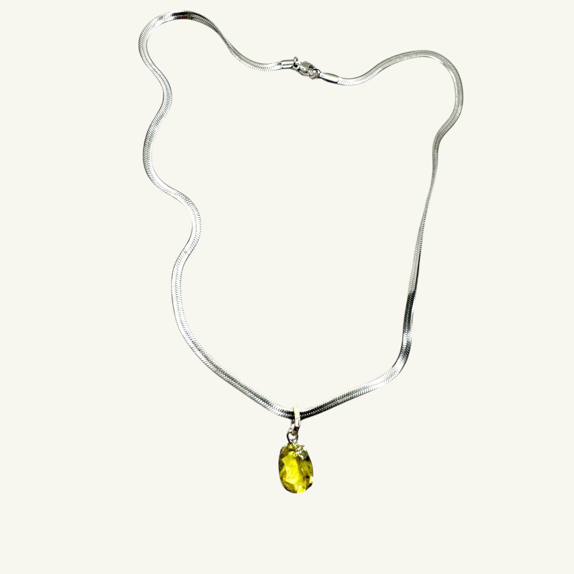 Collana quarzo citrino sfaccettato 11x9 mm arg950 Sharifa Crystals