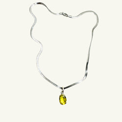 Collana quarzo citrino sfaccettato 11x9 mm arg950 Sharifa Crystals