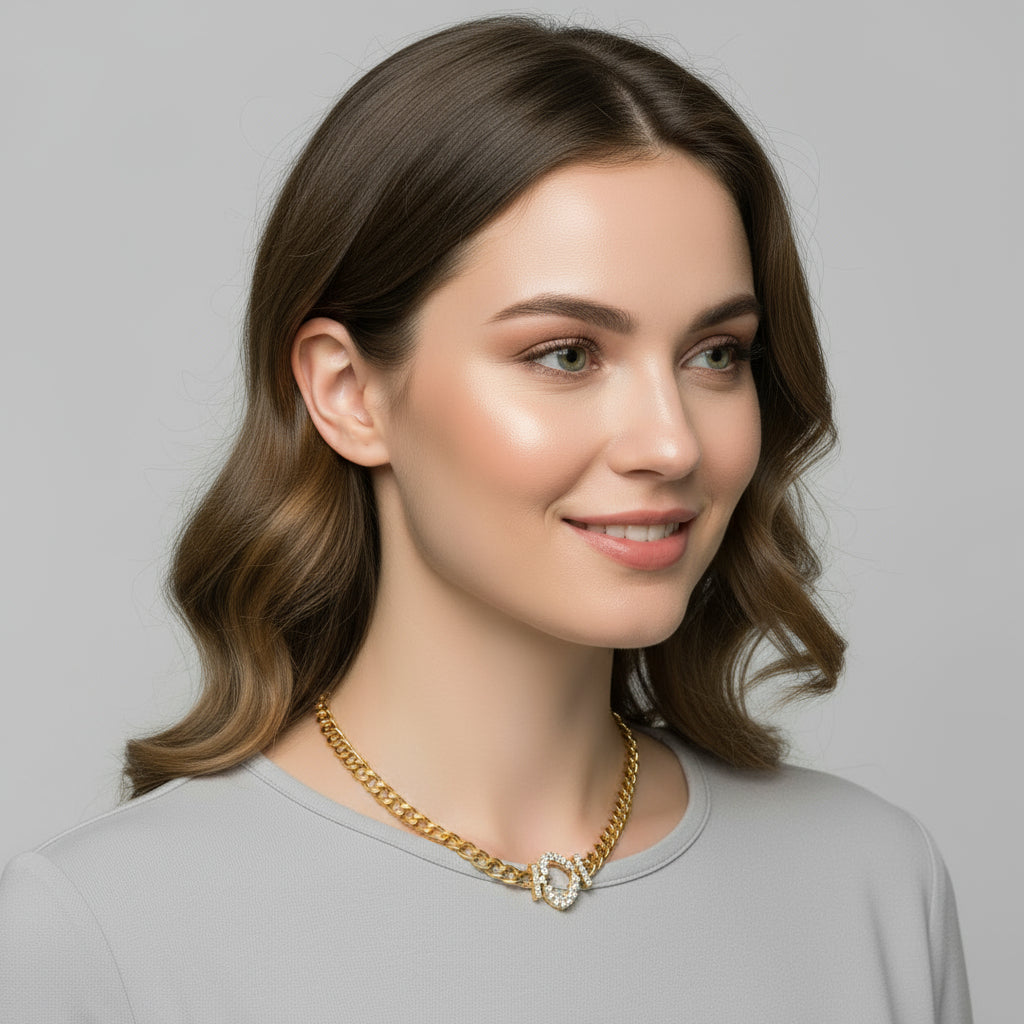 Collana cuore splendente Sharifa Crystals