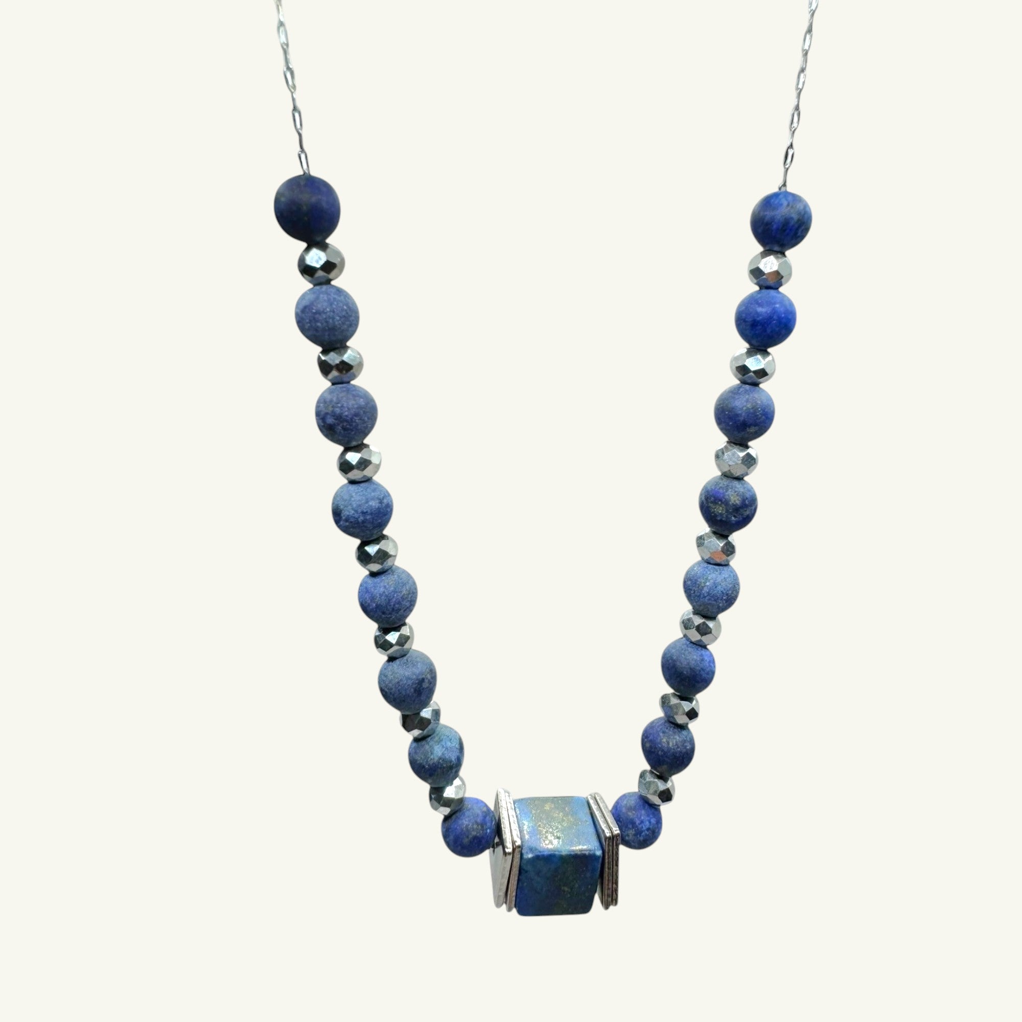 Collana lapislazzuli 5x5 mm Sharifa Crystals