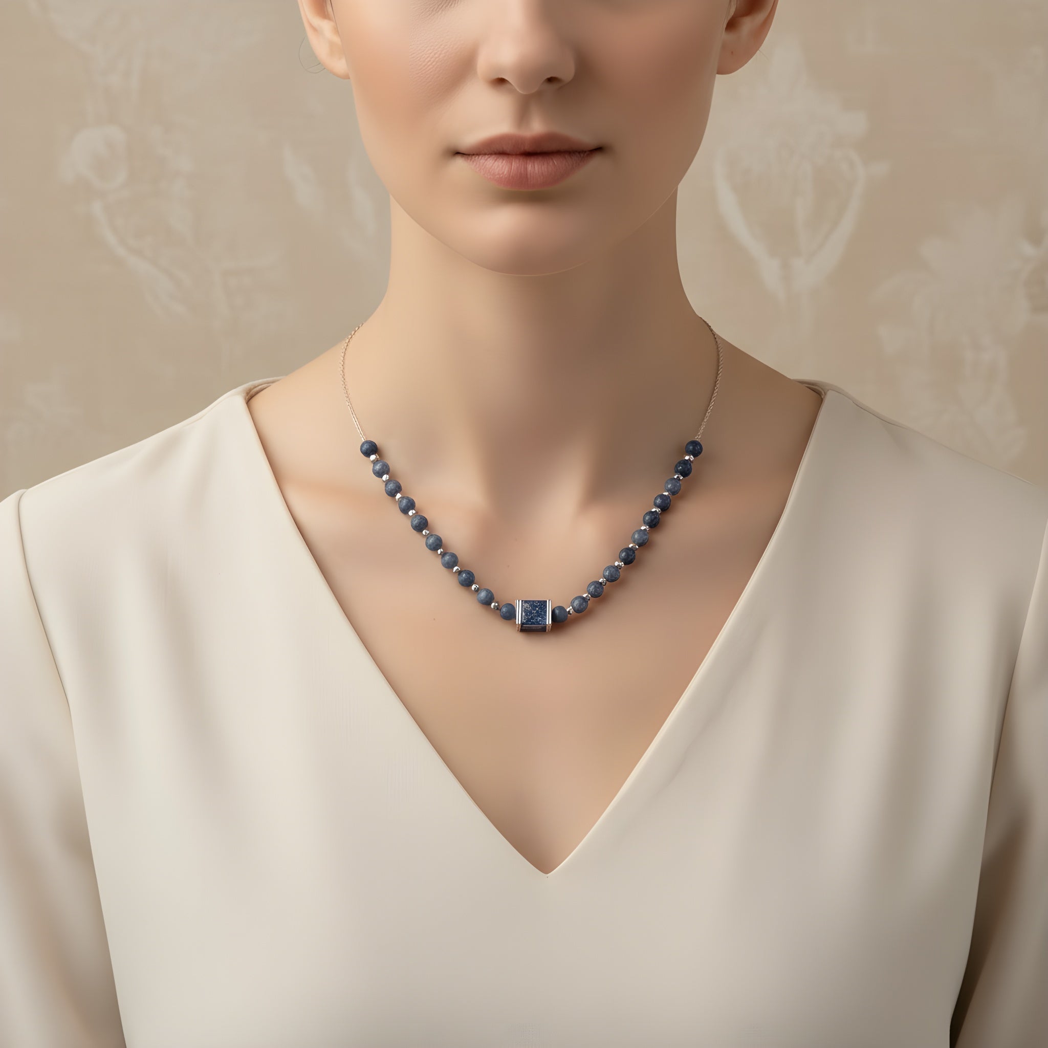 collana lapislazzuli 5x5 mm sharifacrystals