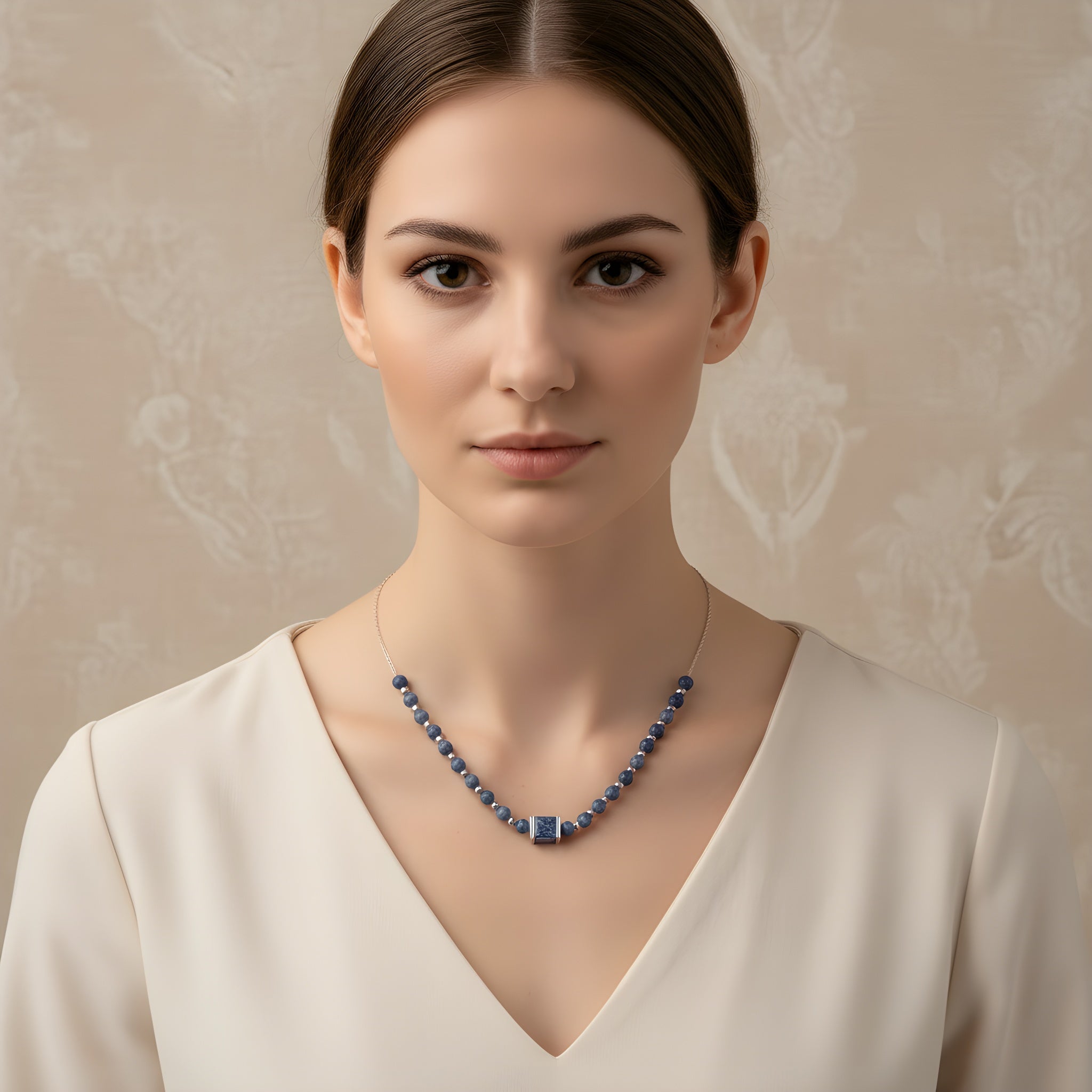 collana lapislazzuli regolabile 39-42 cm donna uomo sharifacrystals