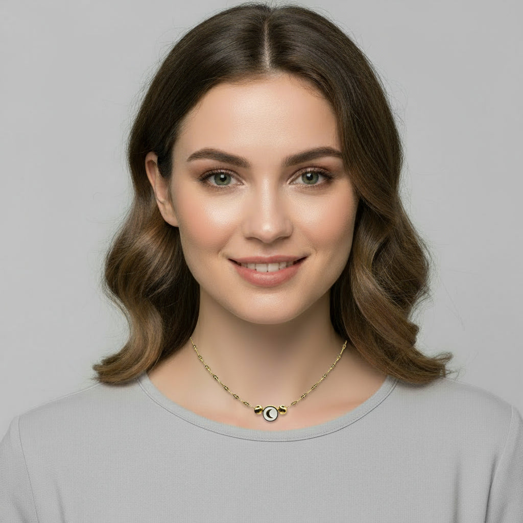 Collana mezza luna Yellow Sharifa Crystals