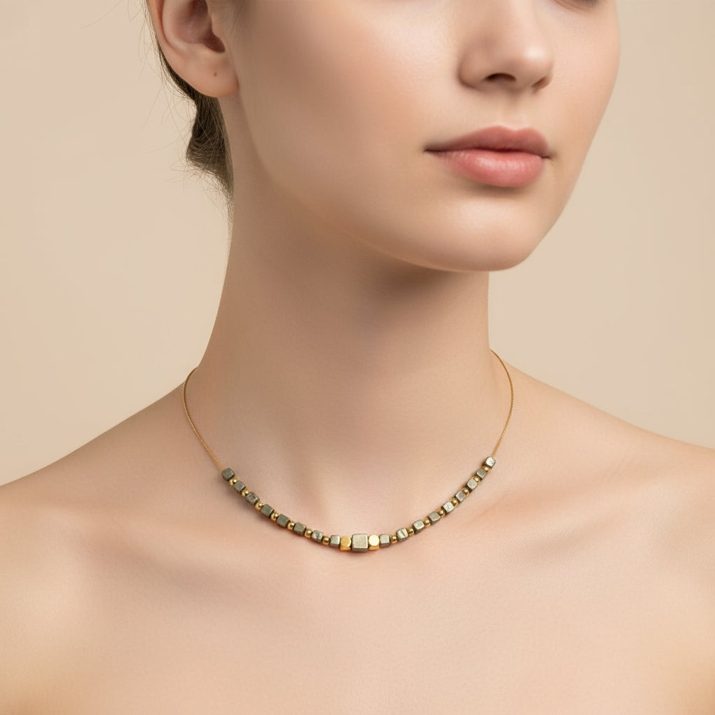 Collana pirite gold Sharifa Crystals