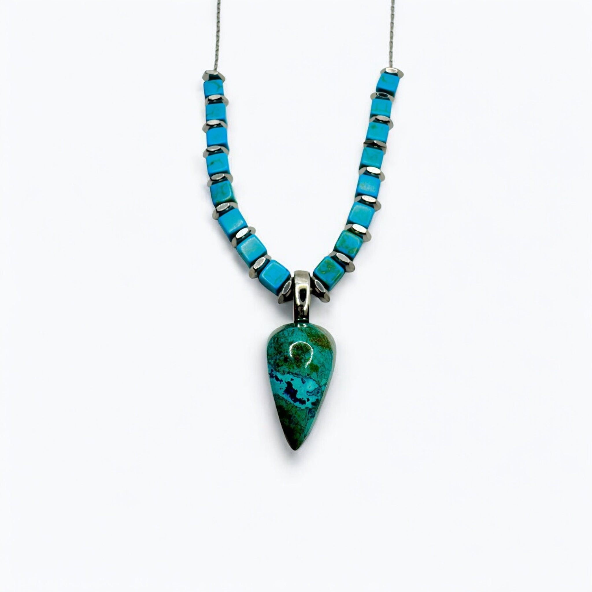 Collana crisocolla 19x11mm Sharifa Crystals