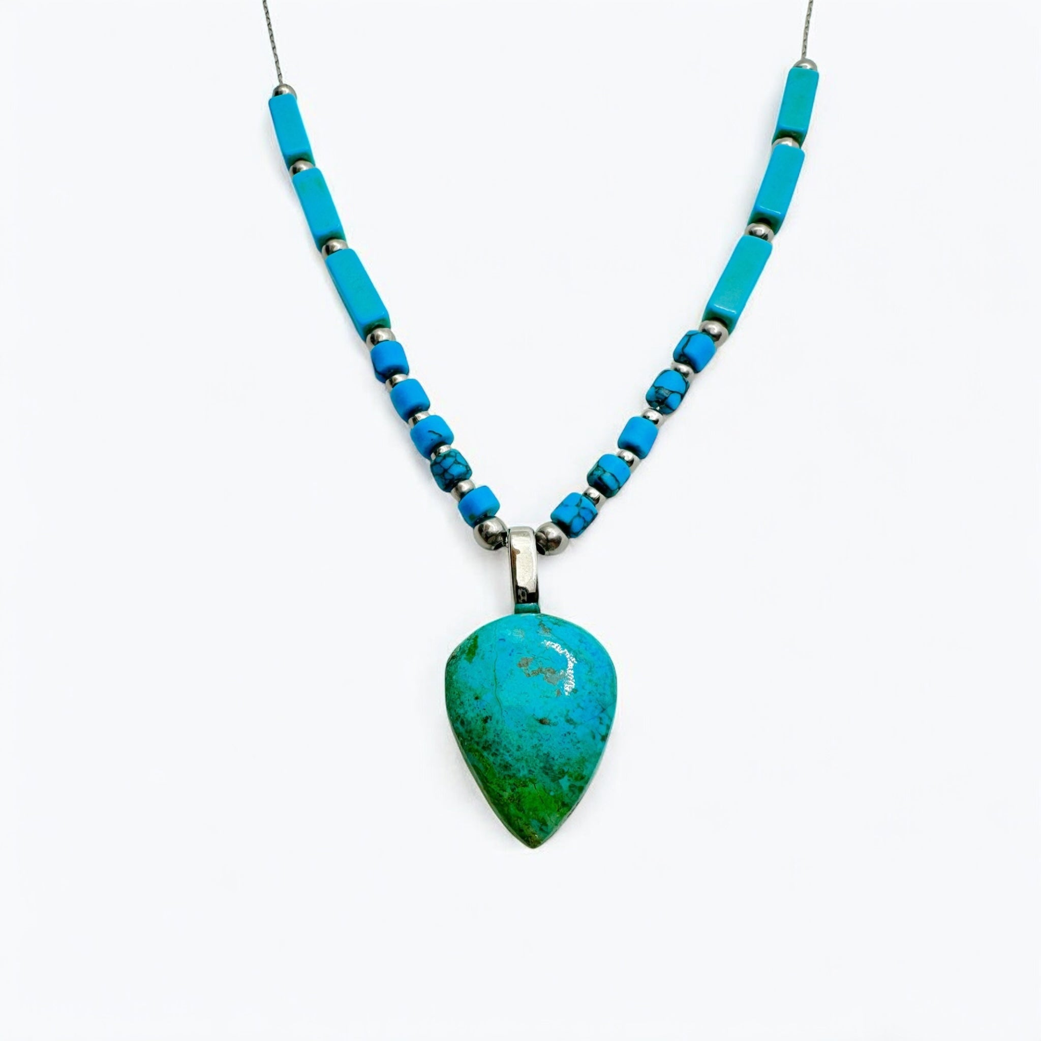 Collana crisocolla 21x17mm Sharifa Crystals