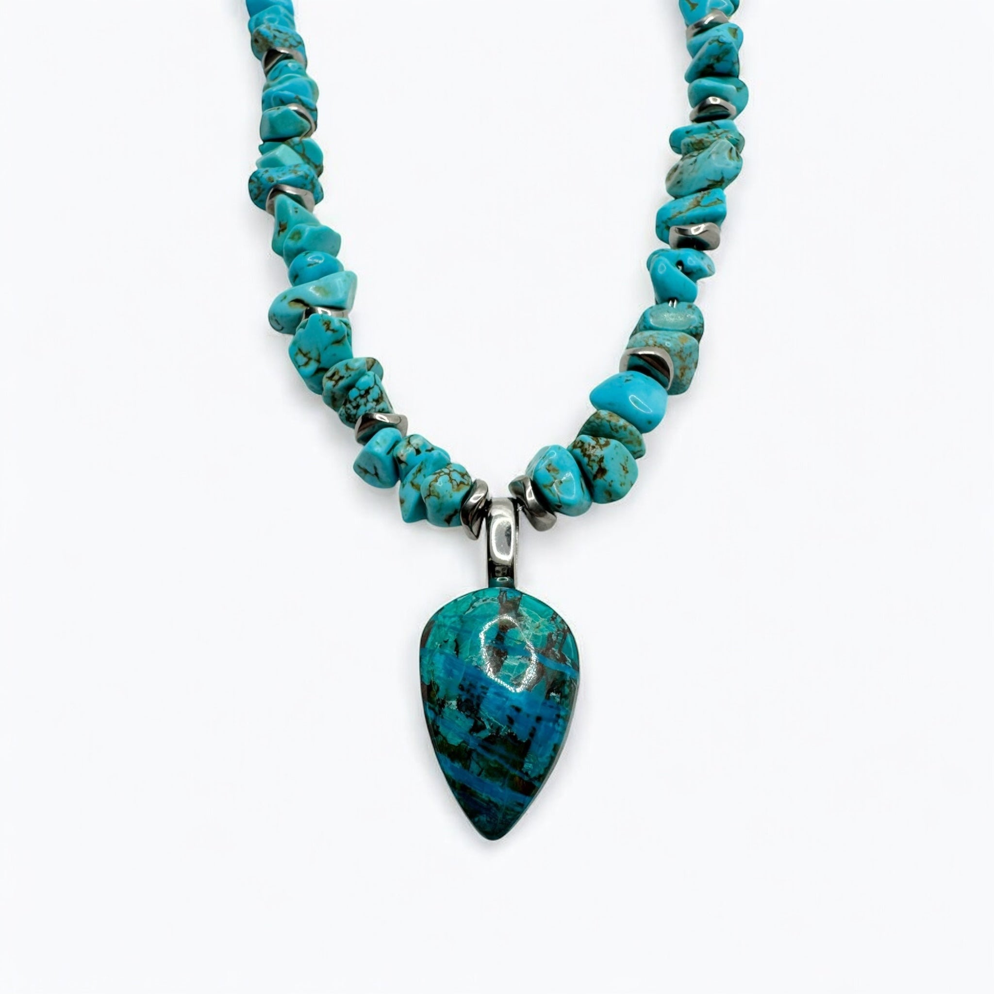 Collana crisocolla 21x15mm - SharifaCrystals