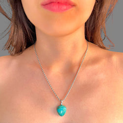 Collana crisocolla goccia 20x18 mm Sharifa Crystals