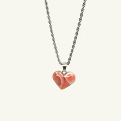 Collana rodocrosite cuore 15x19mm Sharifa Crystals