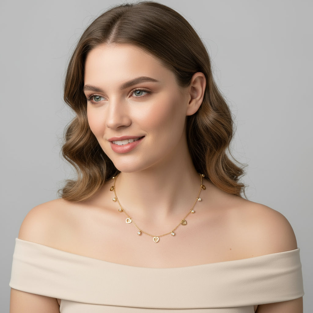 Collana cuoricini di luce Sharifa Crystals