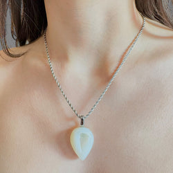 Collana drusa onice bianca 28x20 mm Sharifa Crystals