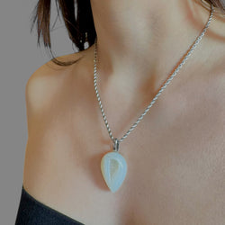Collana drusa onice bianca 28x20 mm Sharifa Crystals