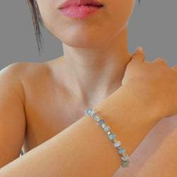 Bracciale acquamarina sfaccettata Sharifa Crystals