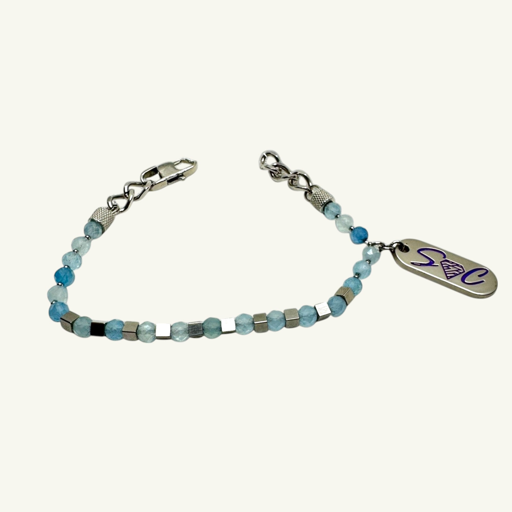 Bracciale acquamarina sfaccettata Sharifa Crystals