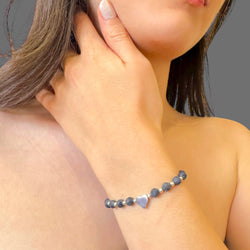 Bracciale zaffiro sfaccettato 5x5 mm Sharifa Crystals