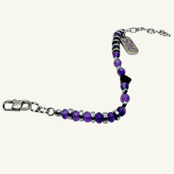 Bracciale ametista sfaccettata con cuori Sharifa Crystals