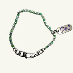 Bracciale crisoprasio sfaccettato 3x3 mm Sharifa Crystals