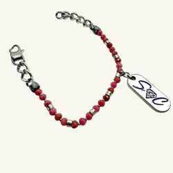 Bracciale rodocrosite sfaccettato con accessori in arg925 Sharifa Crystals