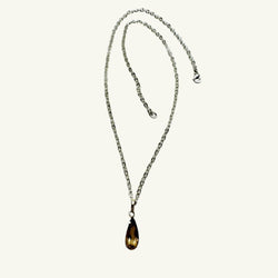 Collana quarzo fumè sfaccettato 15x7 mm arg950 Sharifa Crystals