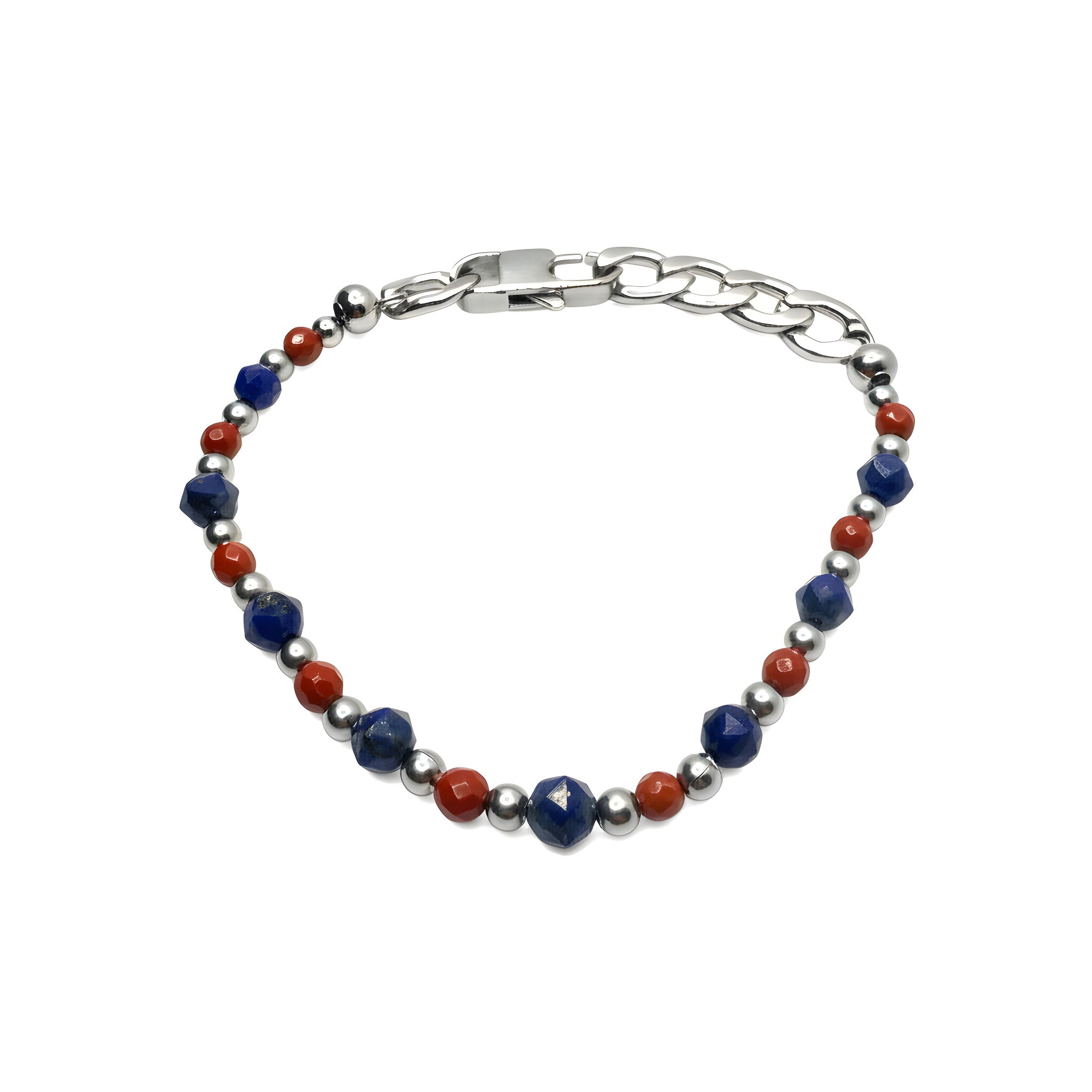 gioiello artigianale da uomo diaspro rosso lapislazzuli blu bologna