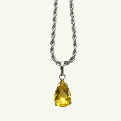 Collana quarzo citrino sfaccettato 12x8 mm arg950 Sharifa Crystals