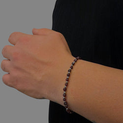 Bracciale granato 4x4mm Sharifa Crystals