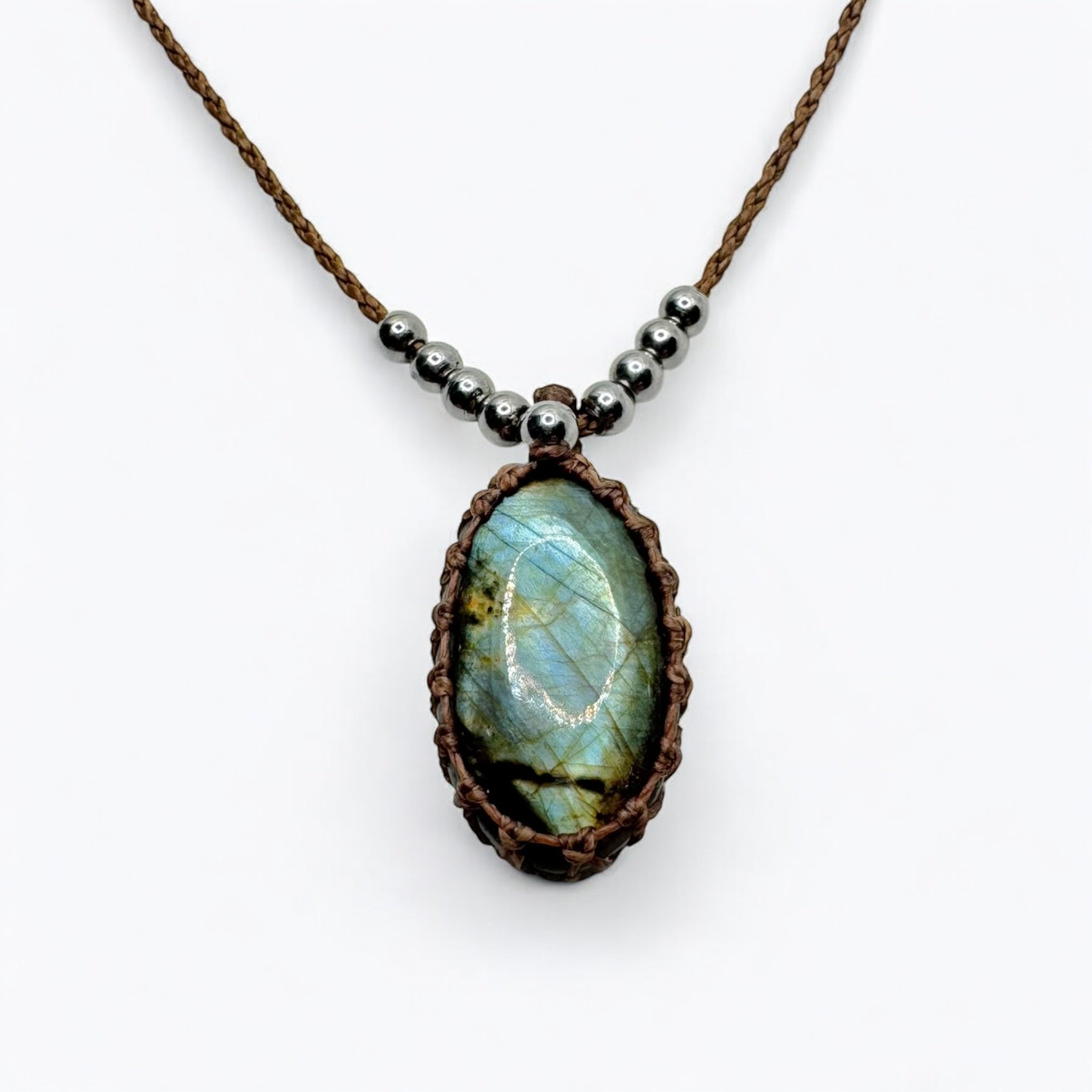 Collana labradorite 25x16mm Sharifa Crystals