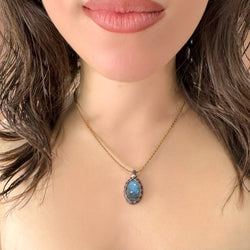 Collana labradorite 19x15mm Sharifa Crystals