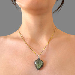 Collana labradorite 21x20 mm Sharifa Crystals